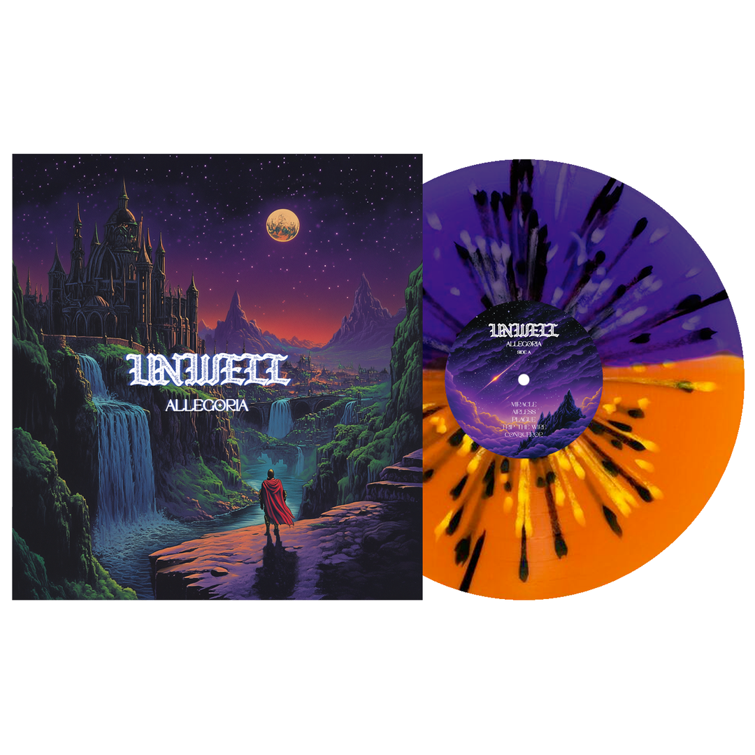 Allegoria - Half Purple / Half Orange w/ White and Black Splatter LP