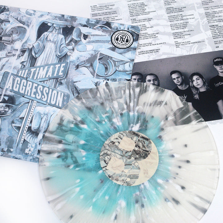 Ultimate Aggression - Electric Blue In Milky Clear W/ Heavy White & Silver Splatter LP - Vinyl
