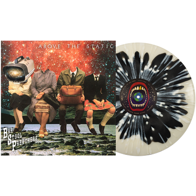 Above The Static - Black inside of Glow In The Dark Milky Clear with White splatter LP