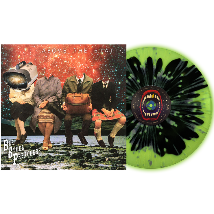 Above The Static - Black inside of Glow In The Dark Milky Clear with White splatter LP