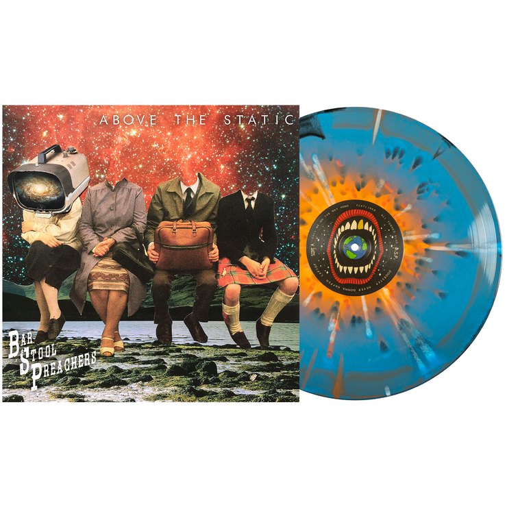 Above The Static - Halloween Orange, Cyan Blue & Black Aside/Bside w/ White & Orange Splatter LP