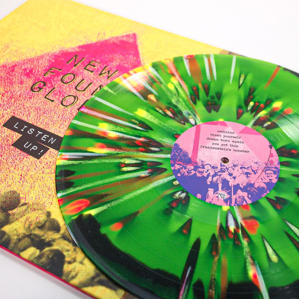 Yellow Listen Listen Up! - Black and Yellow Aside/Bside w/ Heavy White and Pink Spla ...