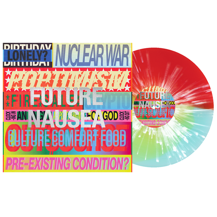 Future Nausea - Yellow in Half Red/Half Electric Blue w/ White Splatter LP