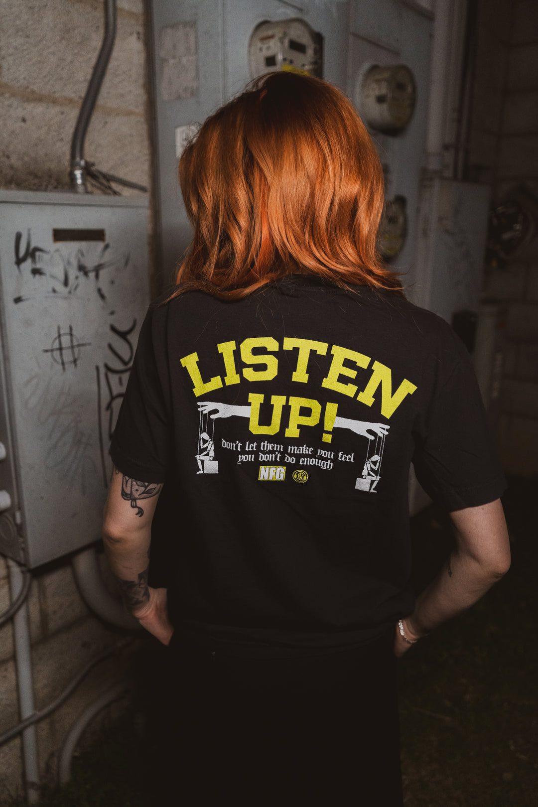 Listen Up! Black T-Shirt