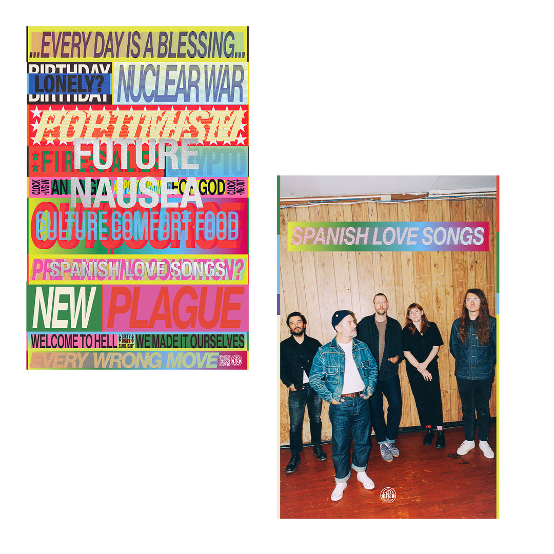 Future Nausea - Yellow in Half Red/Half Electric Blue w/ White Splatter LP