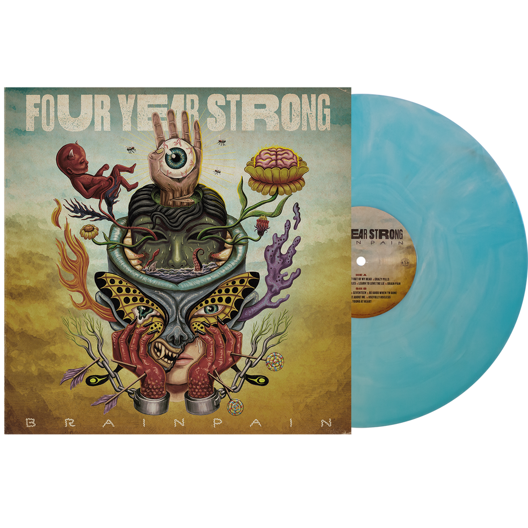 Brain Pain - Electric Blue & Bone Galaxy LP - Vinyl
