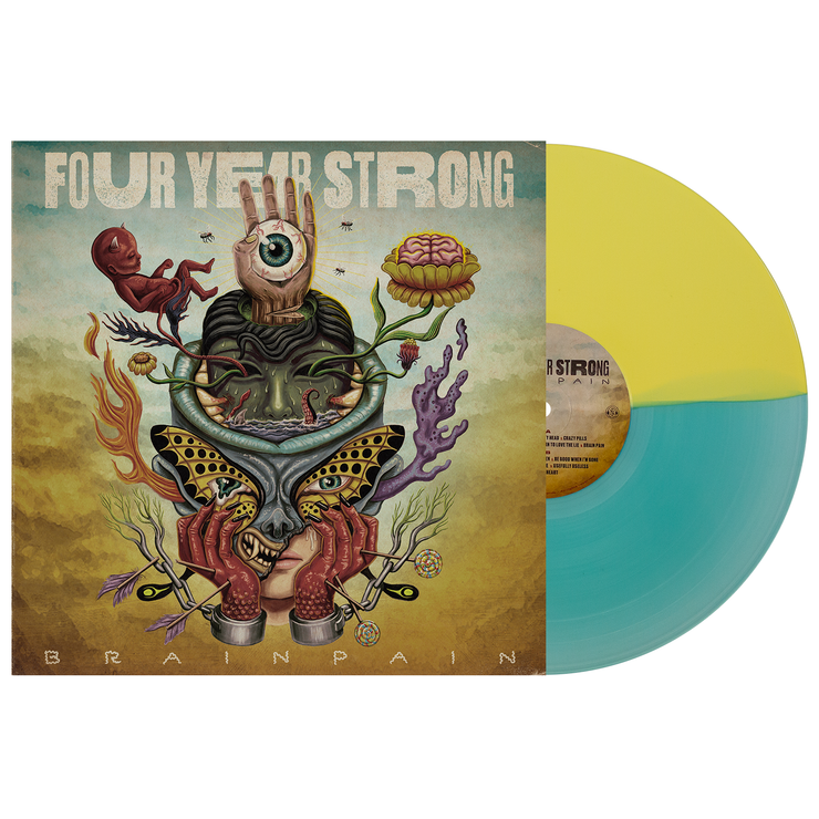 Brain Pain - Half Easter Yellow / Half Electric Blue LP