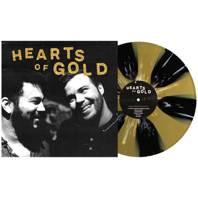 Hearts Of Gold - Black & Gold Pinwheel W/ White Splatter LP