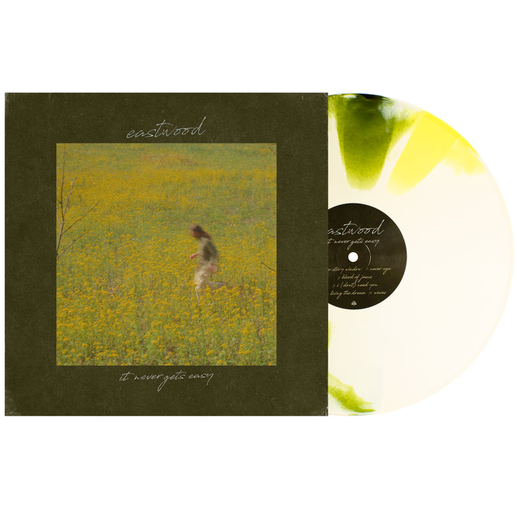 It Never Gets Easy - Bone, Swamp Green & Easter Yellow Twist LP