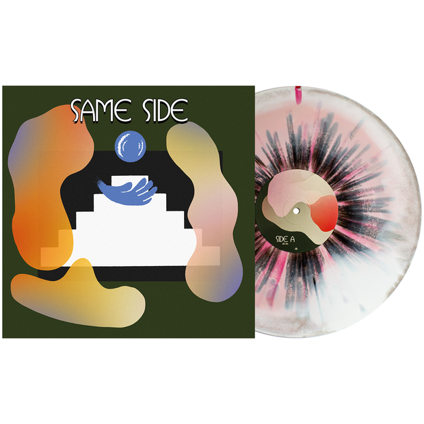 Same Side - Baby Pink, White & Grey Aside / Bside W/ Heavy Black and Red(ish) Splatter LP