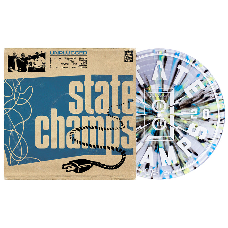 Unplugged -Clear W/ Heavy Cyan Blue, Black & Easter Yellow Splatter LP